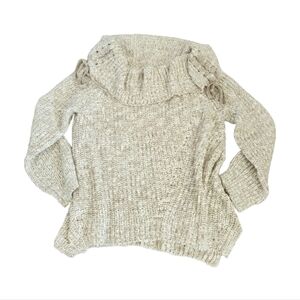 Umgee Chunky Cowl Tie Sweater Medium